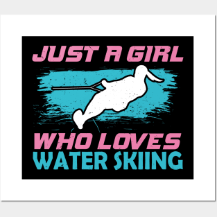 Water Ski Skiing Girl Gift Posters and Art